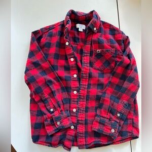 Crown & Ivy Red and Navy Buffalo Check Plaid Shirt